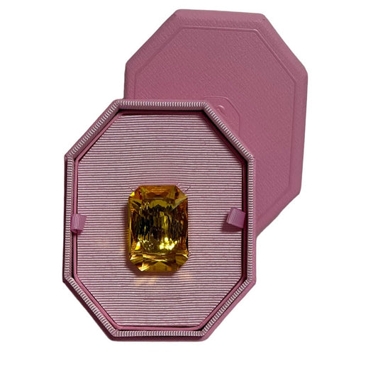 Swarovski Lucent cocktail ring Oversized crystal, Octagon cut, Yellow 52  / USA6