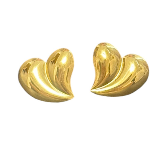 Golden Heart Stainless Steel Earrings for Everyday Elegance