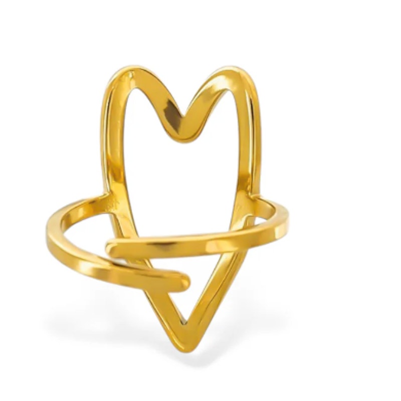 Abstract Heart Ring Minimalist Sculptural Design