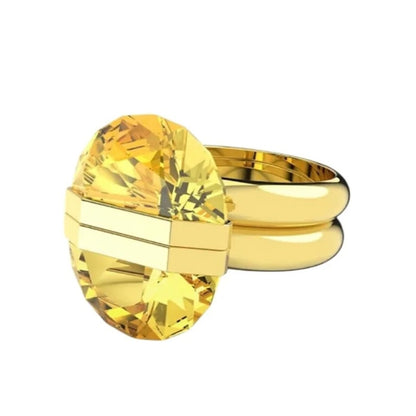 Swarovski Lucent ring Magnetic closure, Yellow, Gold-tone plated size 58/8