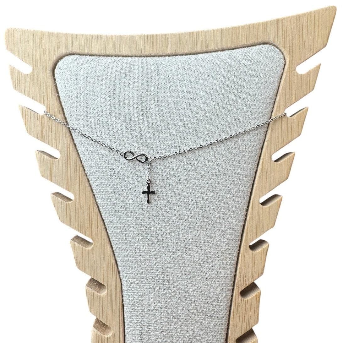 Infinity Cross Anklet 925 Sterling Silver Dainty Faith Jewelry ✨