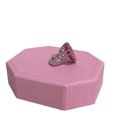 Swarovski Millenia cocktail ring Trilliant cut, Pink, Rhodium plated 55 / 7