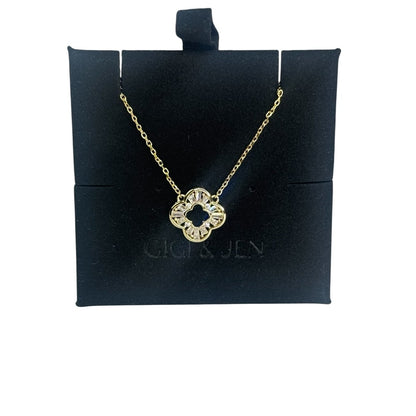 Gold Open Clover Necklace