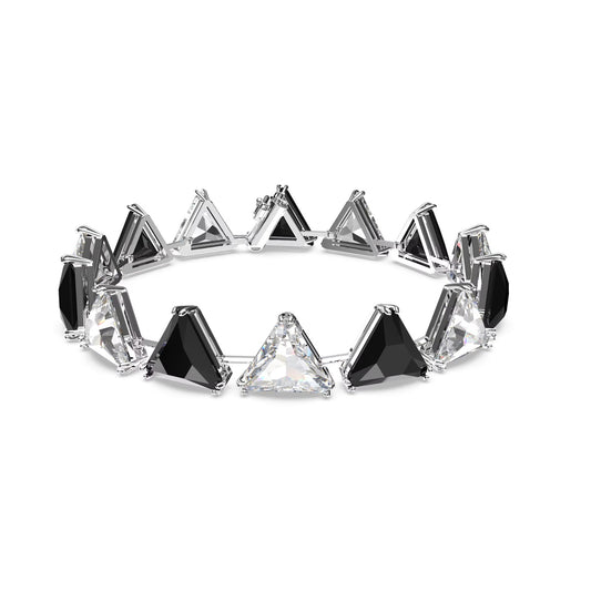 Swarovski Ortyx bracelet Triangle cut, Black, Rhodium plated