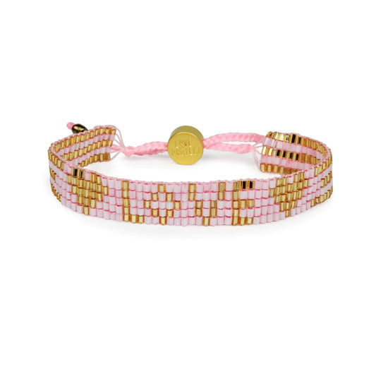 SEED BEAD LOVE BRACELET - LIGHT PINK