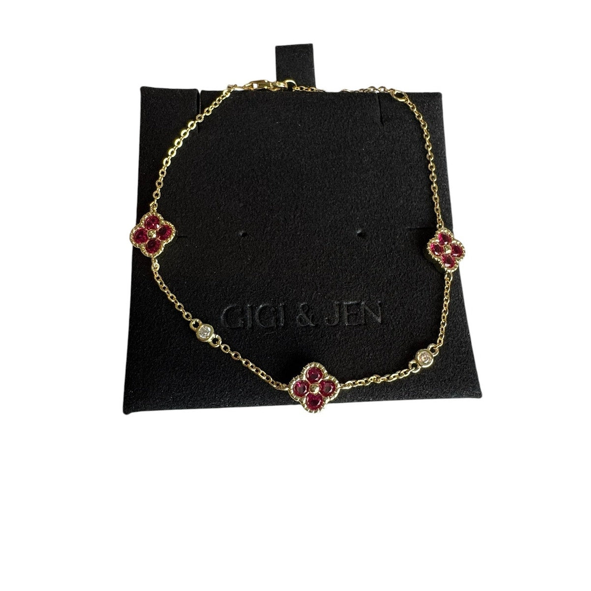 Necklace & Bracelet Red floral Jewelry Set