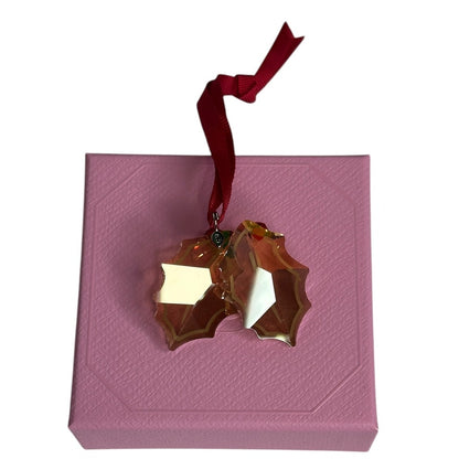 Swarovski Holiday Cheers Gingerbread Holly Leaves Ornament