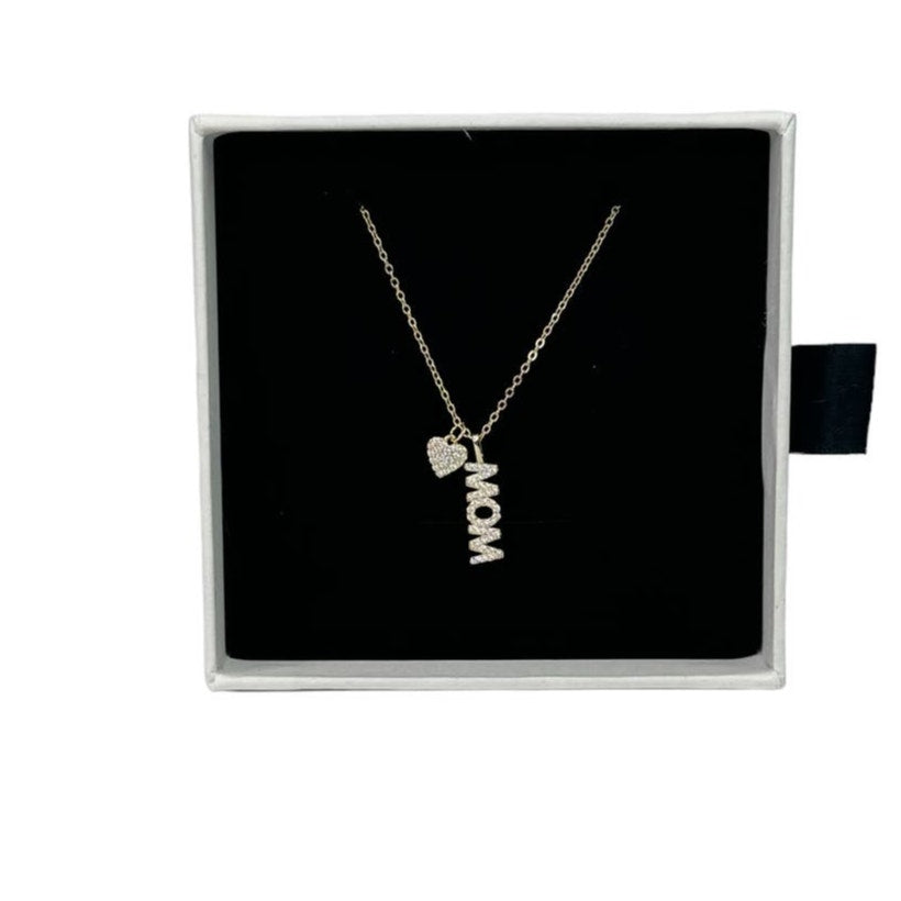 Mom Heart Pendant Necklace 925 sterling with 18 K gold plated