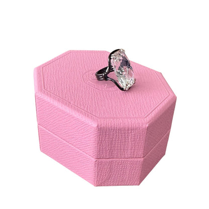 Swarovski Harmonia cocktail ring Oversized crystal, White, Mixed metal finish 50