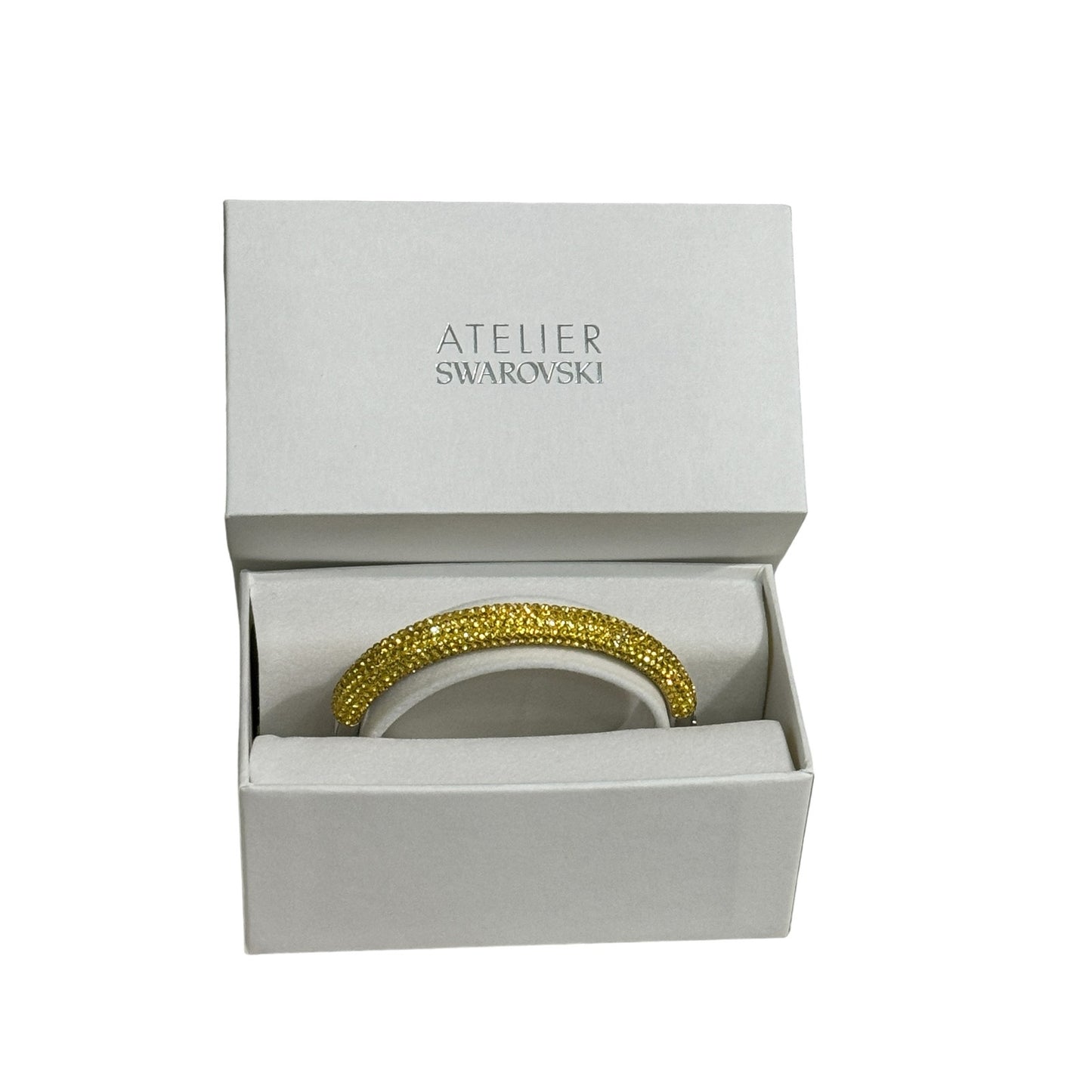 Swarovski Atelier Tigris bangle Yellow, Rhodium plated Bracelet