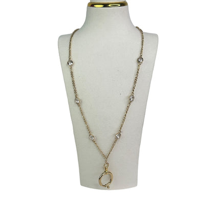 Swarovski Curiosa ring holder necklace Gold tone, Gold-tone plated