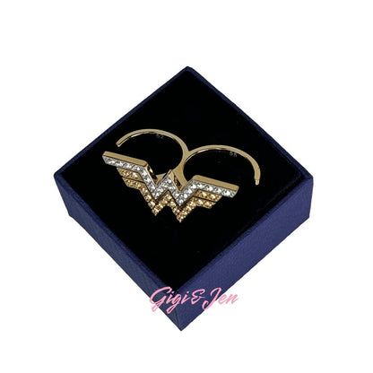 Swarovski Fit Wonder Woman double ring Gold tone 55 - 58