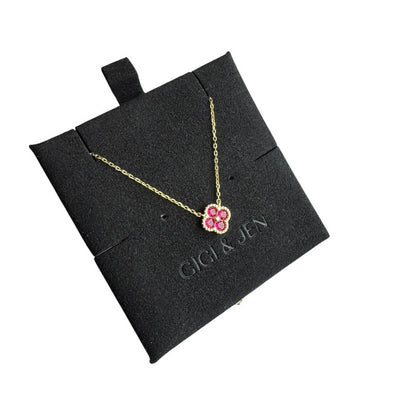 Necklace & Bracelet Red floral Jewelry Set