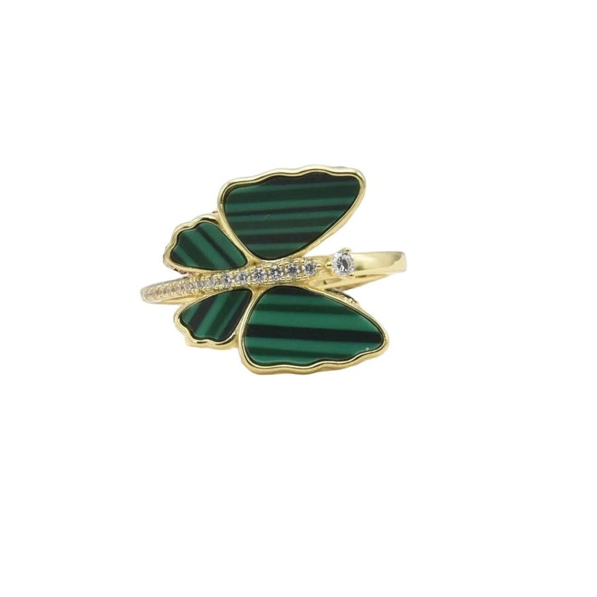 Beautiful Green Butterfly Ring Delicate  Accent Jewelry