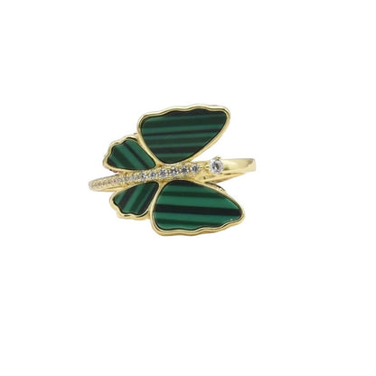 Beautiful Green Butterfly Ring Delicate  Accent Jewelry