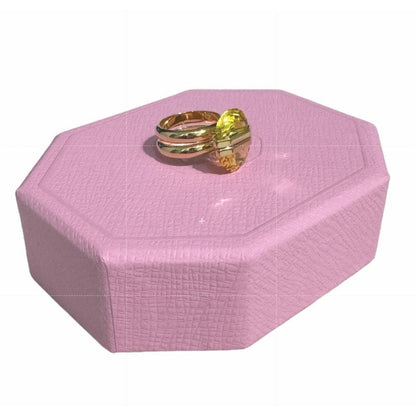 Swarovski Lucent ring Magnetic closure, Yellow, Gold-tone plated size 50/5