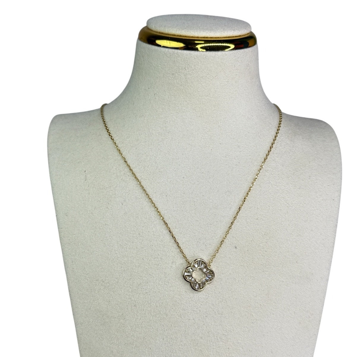 Gold Open Clover Necklace