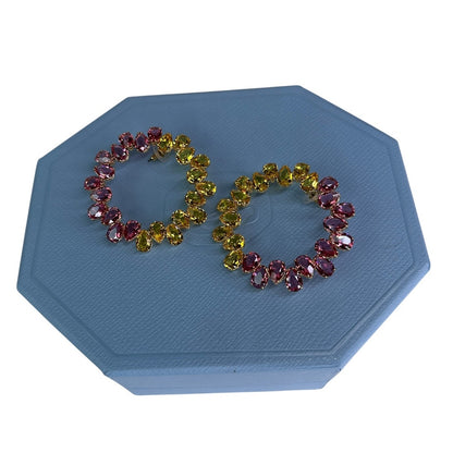 Swarovski Millenia hoop earrings Pear cut crystals, Multicolored