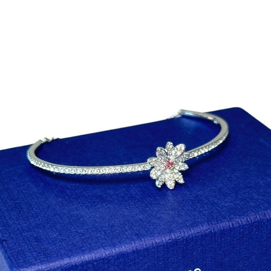 Swarovski Eternal Flower bangle Flower, Pink, Mixed metal finish Bracelet