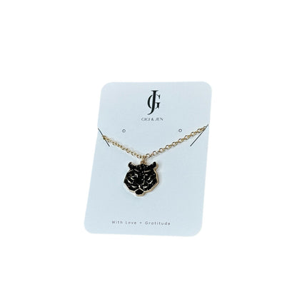 Tiger Necklace Pendant Color Black and Gold