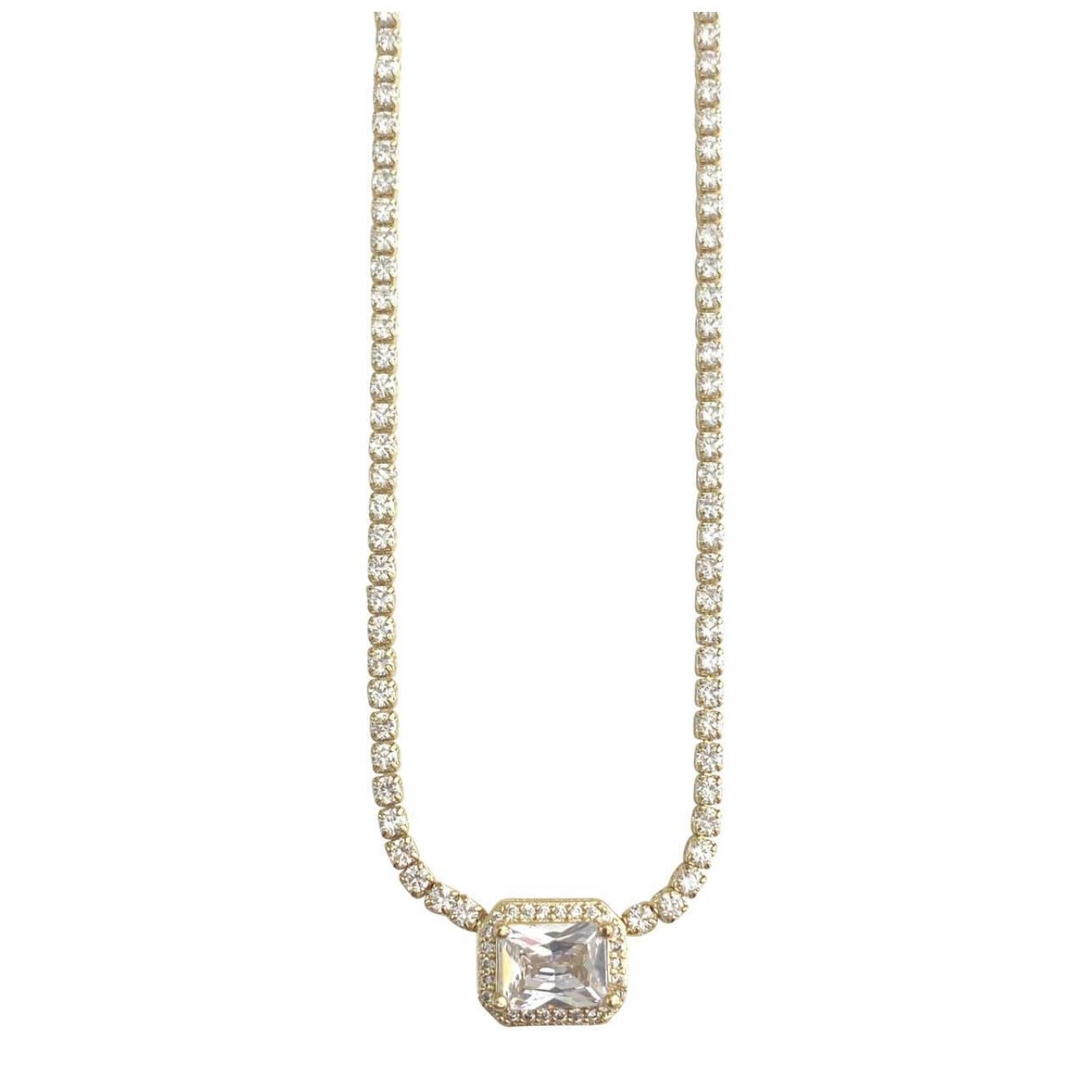 Luna Necklace 18k Gold Plated with Cubic Zirconia Detail