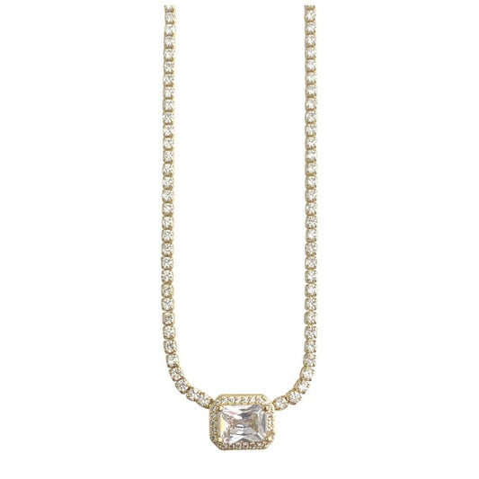 Luna Necklace 18k Gold Plated with Cubic Zirconia Detail