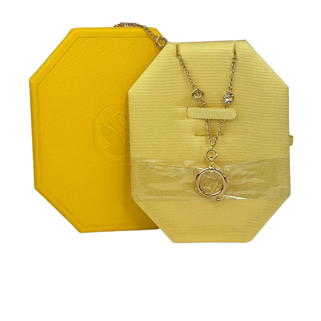 Swarovski Curiosa ring holder necklace Gold tone, Gold-tone plated