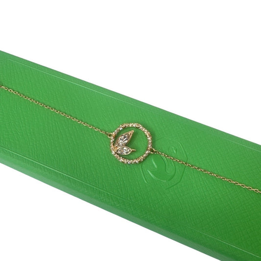 Swarovski Dellium bracelet Bamboo, White, Rose gold-tone plated