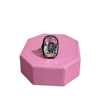 Swarovski Harmonia cocktail ring Oversized crystal, White, Mixed metal finish 52 / 6