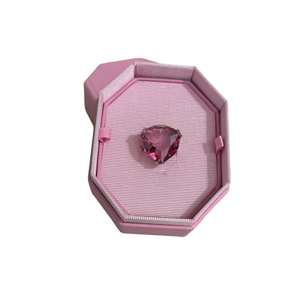 Swarovski Millenia cocktail ring Trilliant cut, Pink, Rhodium plated 58 / 8