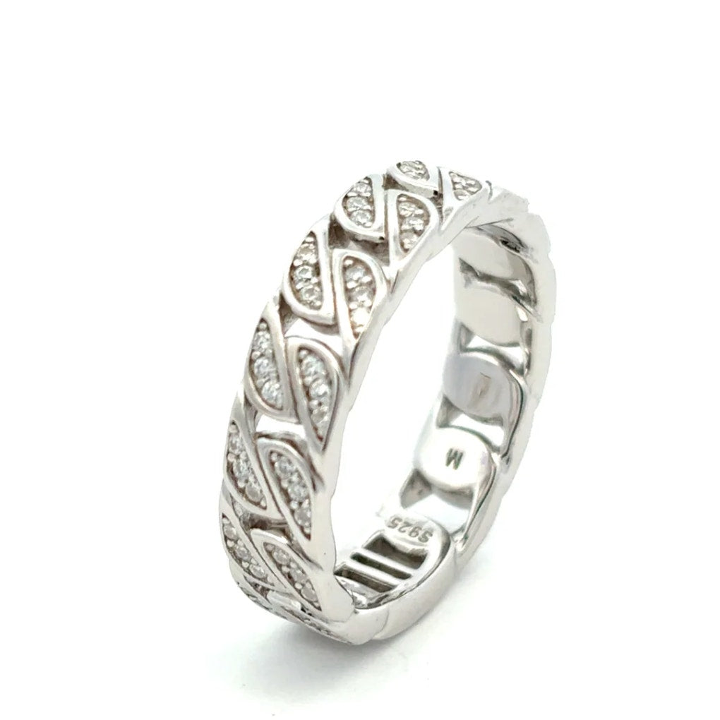 925 Sterling Silver Moissanite Ring for Men | Cubic Zirconia Statement Ring Size 8 | Luxury Minimalist Band
