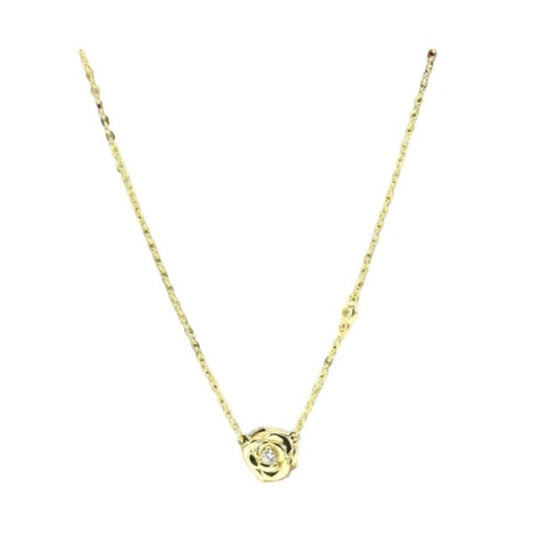 Rose Necklace Gold Tone