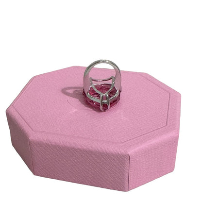 Swarovski Millenia cocktail ring Trilliant cut, Pink, Rhodium plated 55 / 7