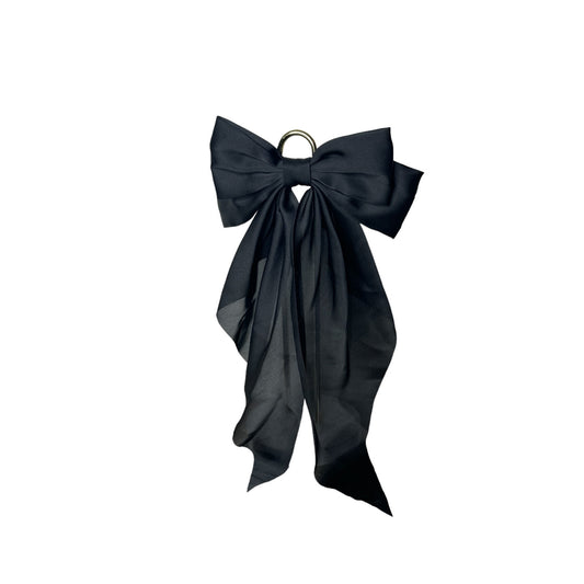 The Midnight Hour Hair Bow Clip Elegant Black Bow Hair Accessory for Formal & Everyday Wear