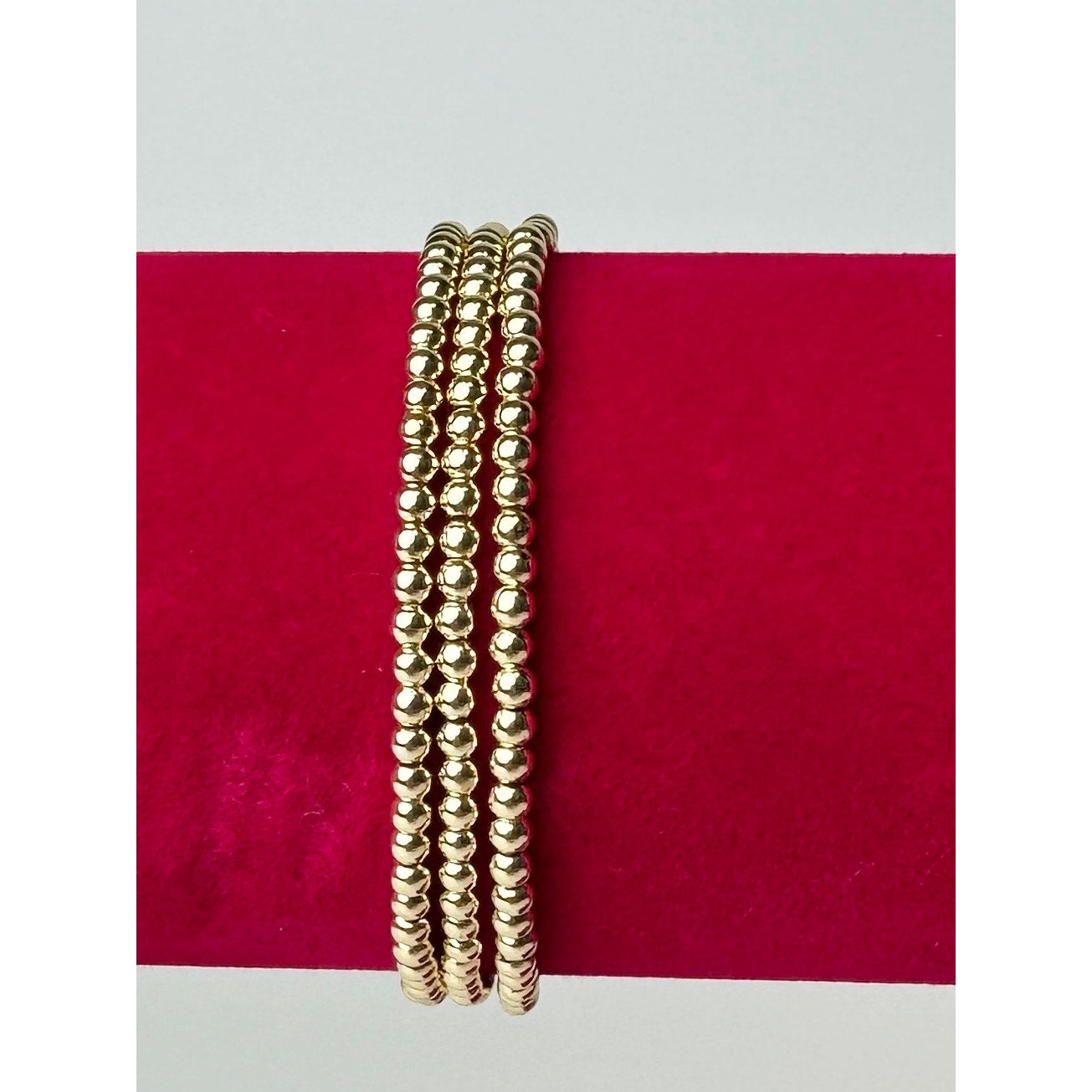 Triple Bracelet Gold stack 18 k Gold Plated Three Bracelet Set