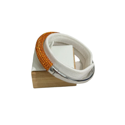 Swarovski atelier Tigris bangle Orange, Rhodium plated