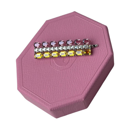 Swarovski Hair clip Mixed cuts, Rectangular shape, Multicolored, Rhodium plated