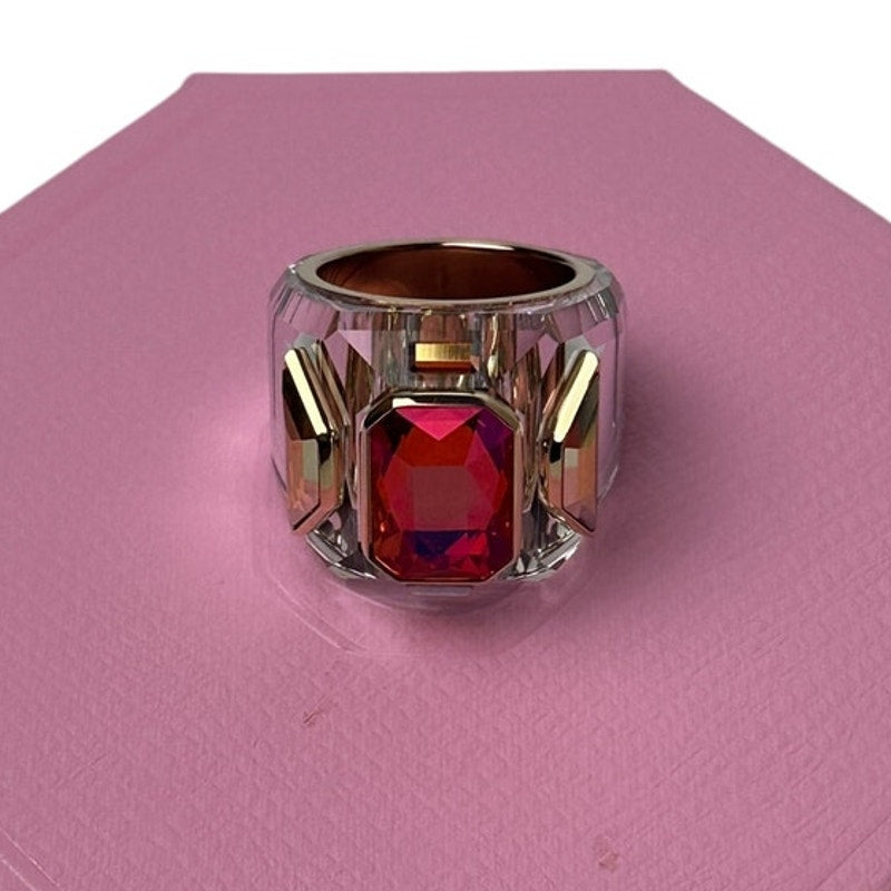 Swarovski Chroma Cocktail Ring Pink and Gold 60 EUR - 9 USA