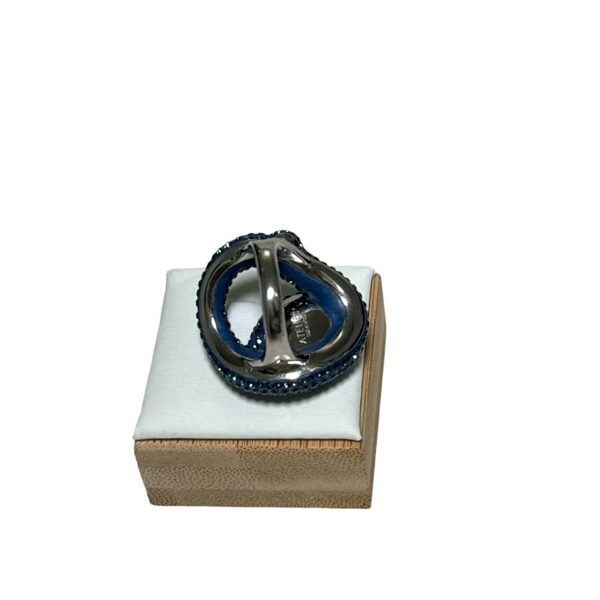 Swarovski Tigris ring Mixed cuts, Water droplets, Blue, Palladium plated