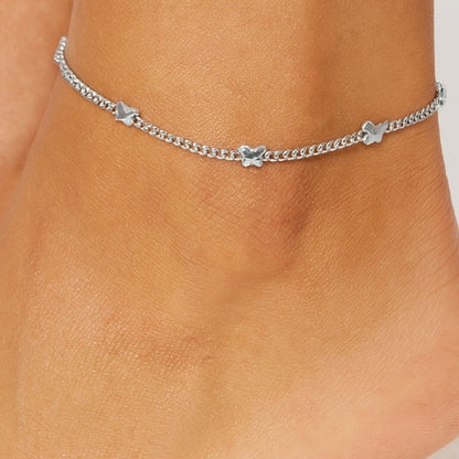 Butterfly Anklet for Women  5 Charm Dainty Design