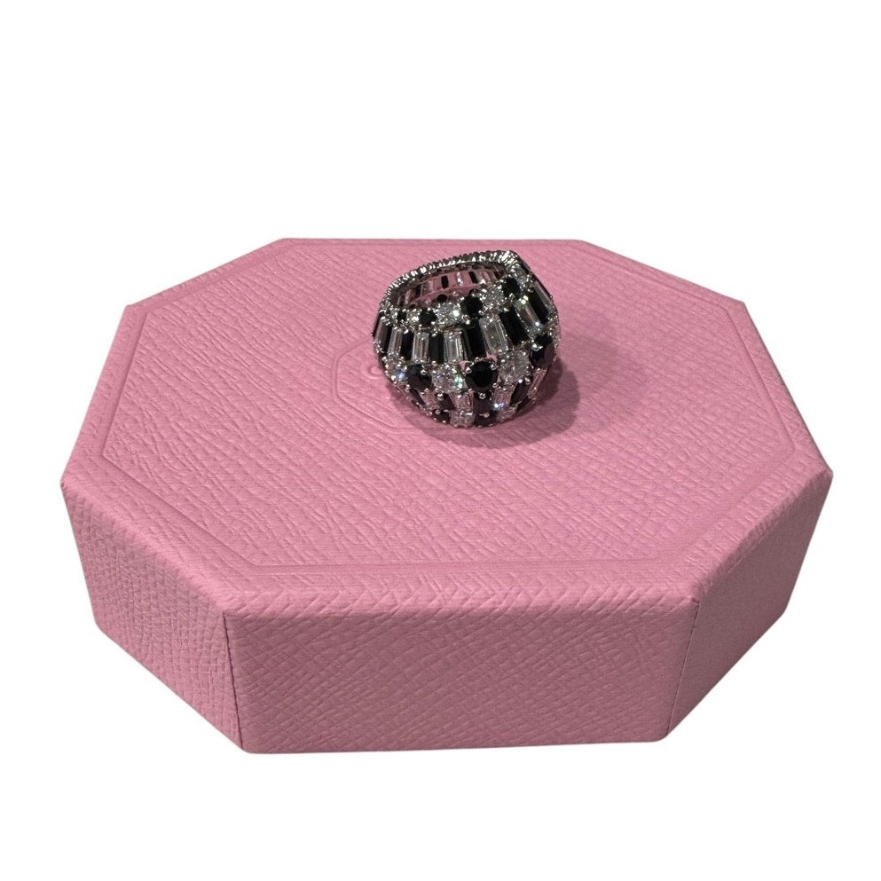 Swarovski Hyperbola ring Swarovski zirconia, Black, Rhodium plated size 5