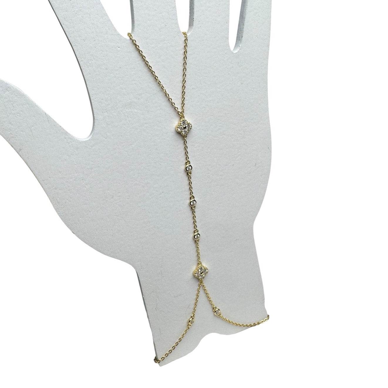 Hand Chain Bracelet 14K gold plated over 925 Sterling Silver