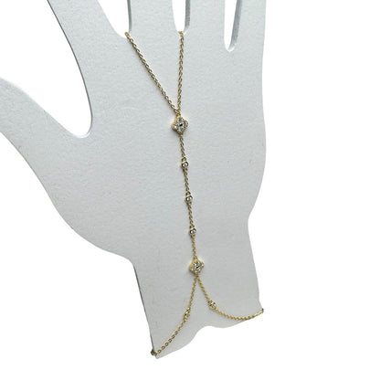 Hand Chain Bracelet 14K gold plated over 925 Sterling Silver