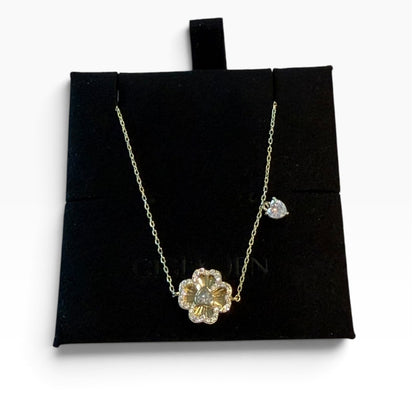 Moissanite Stone Flower Bracelet 14K Gold plated 925 Sterling Silver Bracelet