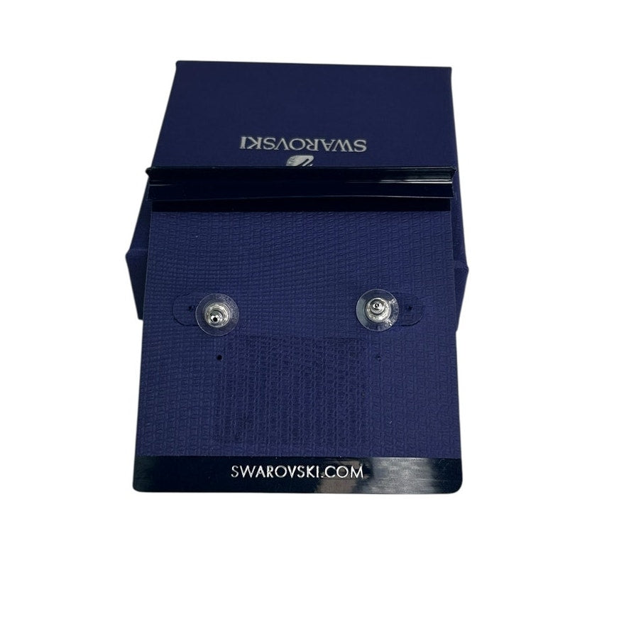 Swarovski Hollow hoop earrings White, Rhodium plated