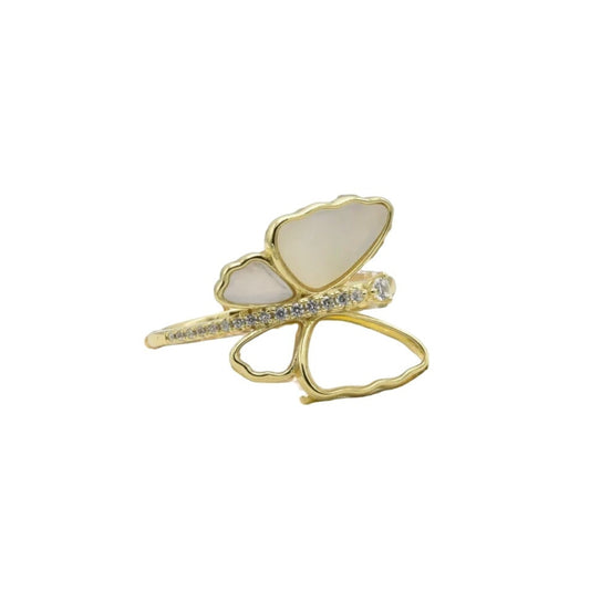 Beautiful Pave Outlined Stone Butterfly Ring | Sparkling Sterling Silver Jewelry