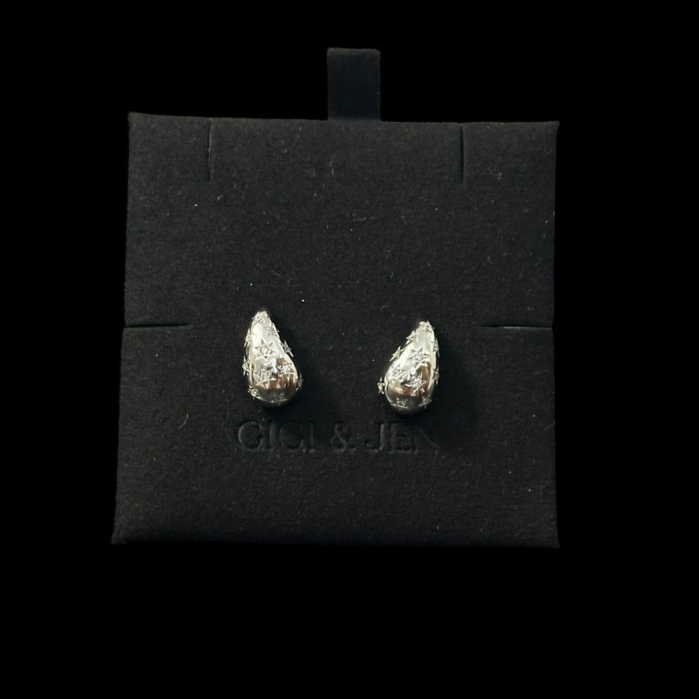 Star Teardrop Earrings Small Elegant Jewelry with Star-Shaped Accent