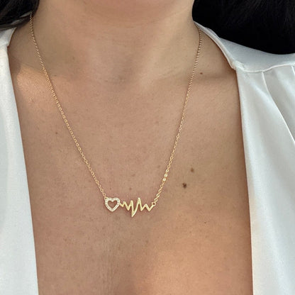 Heartbeat Necklace Gold tone