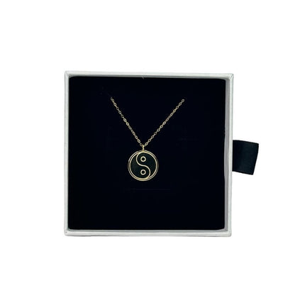 Yin Yang Necklace 925 Sterling Silver Color 18k gold plated Gold 18"