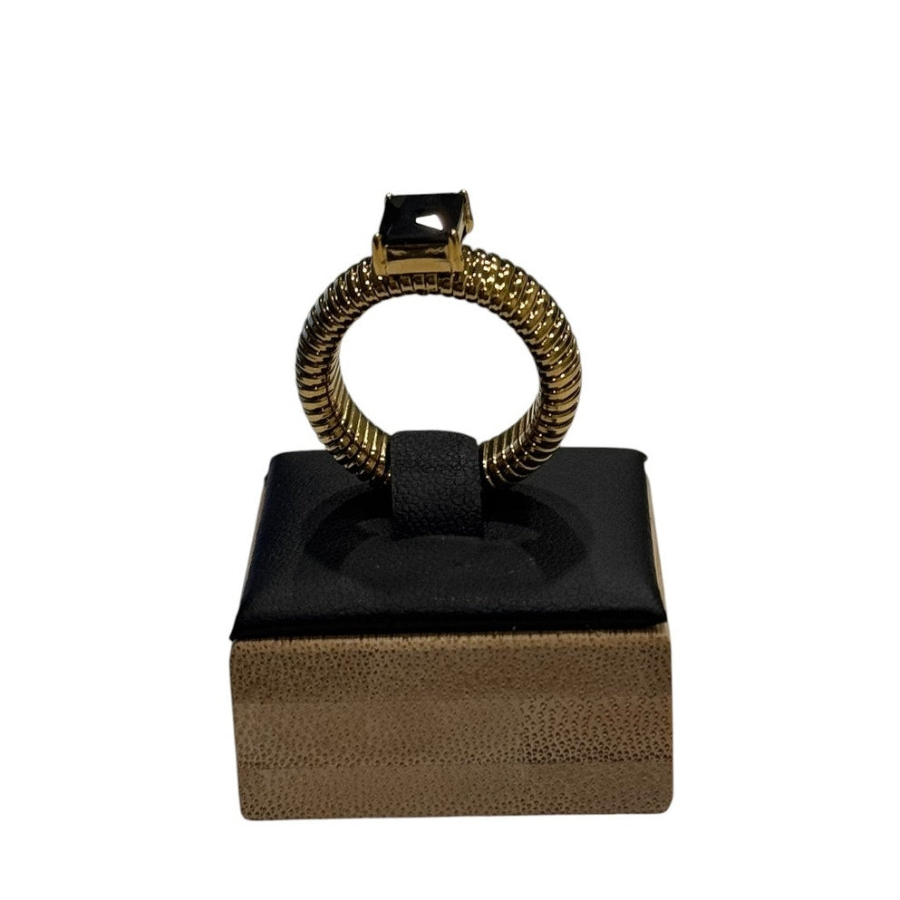 Muse Gold Ribbed Statement Ring